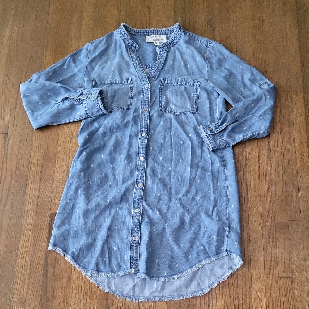 Cloth & Stone Anthropologie Blue Denim Dress